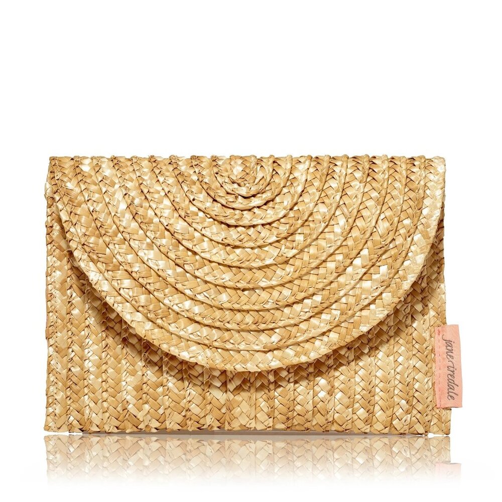 Jane Iredale Straw‎ Clutch Cosmetic Bag NEW Woven Chic Storage